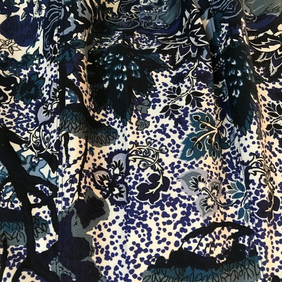 EUC Anthropologie Maeve Blue Floral Sleeveless Knee Length Shift Size 10 - Picture 3 of 16